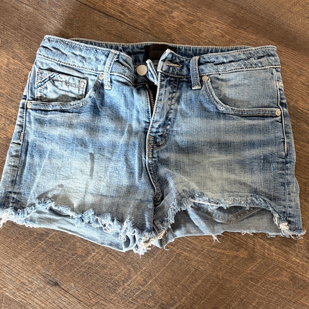 Buckle Light Blue Jean Shorts